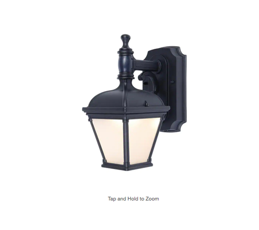 Home Decorators Collection  St.Anoche 1-Light Black Motion Activated Outdoor Integrated LED Wall Lantern Sconce