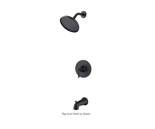 Glacier Bay  Oswell Single-Handle 1-Spray Tub and Shower Faucet in Matte Black (Valve Included)
