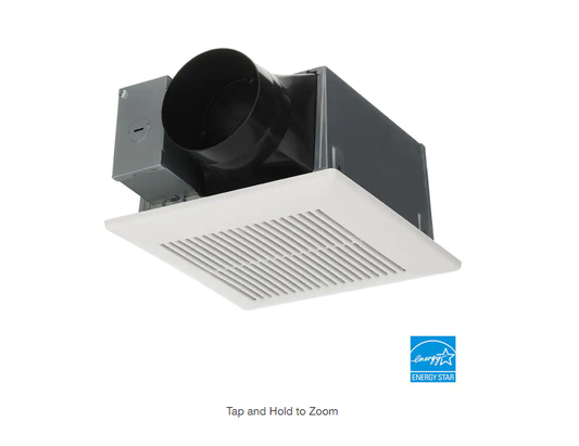 Panasonic  Whisper Mighty Pick-A-Flow 70/90 CFM Ceiling/Wall Bathroom Exhaust Fan, Energy Star with 9 in. x 9 in. Grille Footprint