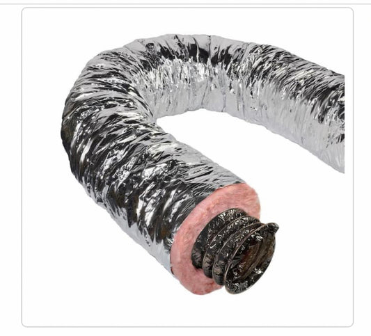 Master Flow 8 in. × 25 ft. Insulated Flexible Duct R6 Silver Jacket